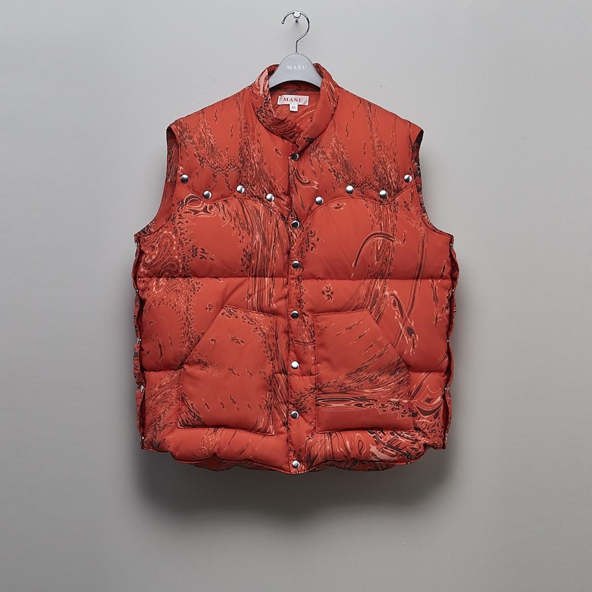 MASU MARBLE BANDANA PUFFER VEST ダウンベスト