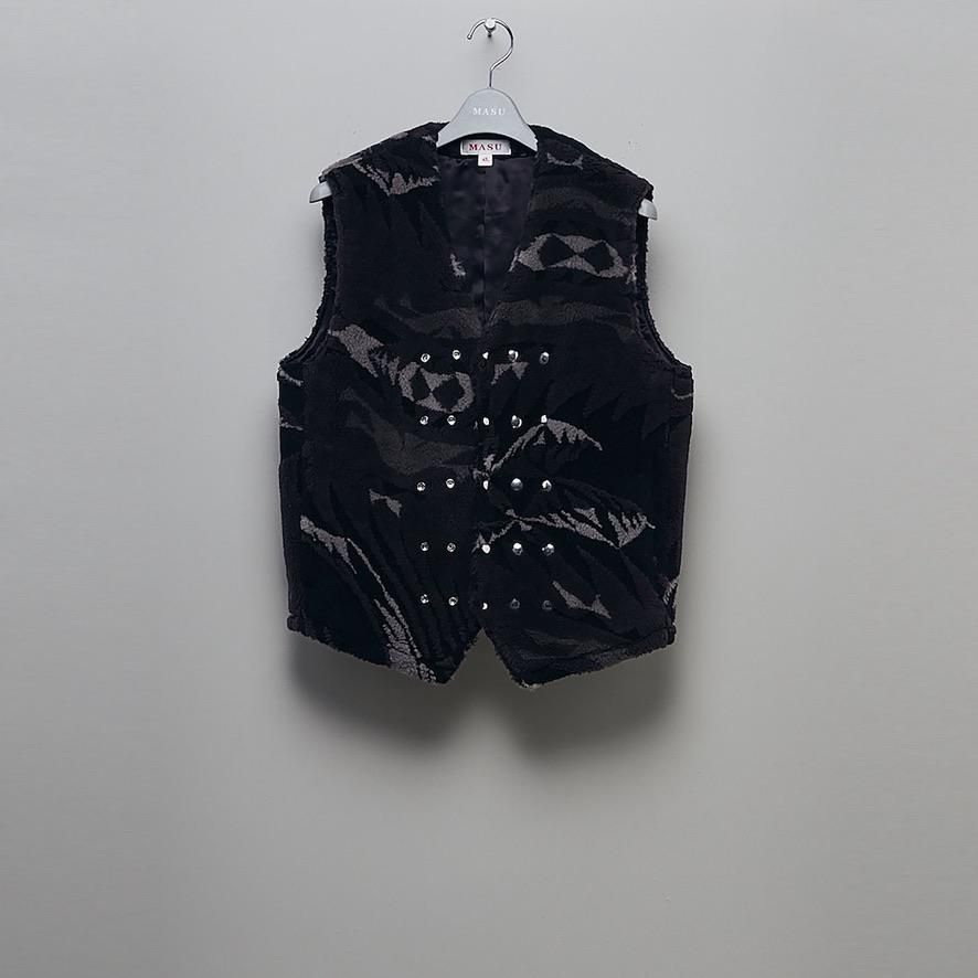 MASU JACQUARD NATIVE FLEECE SNAP VEST-