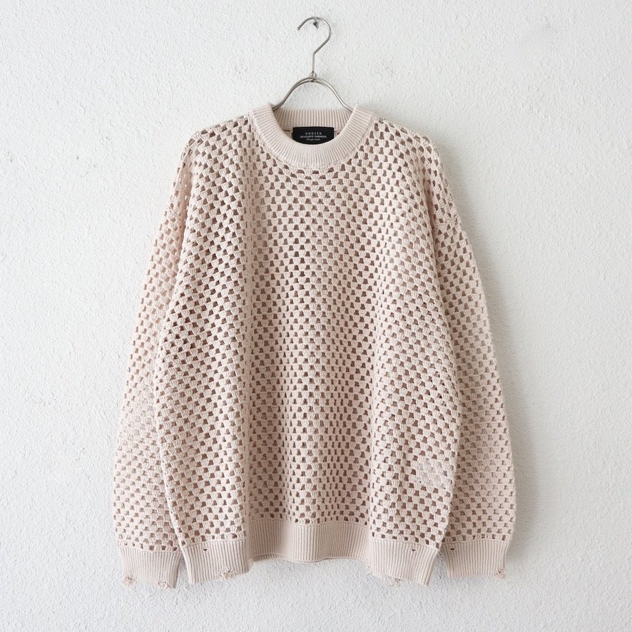 UNUSED Womens / Crochet crewneck sweater-UNUSED(アンユーズド)の