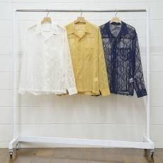 UNUSED / Open collar gourd pattern mesh shirt<img class='new_mark_img2' src='https://img.shop-pro.jp/img/new/icons47.gif' style='border:none;display:inline;margin:0px;padding:0px;width:auto;' />