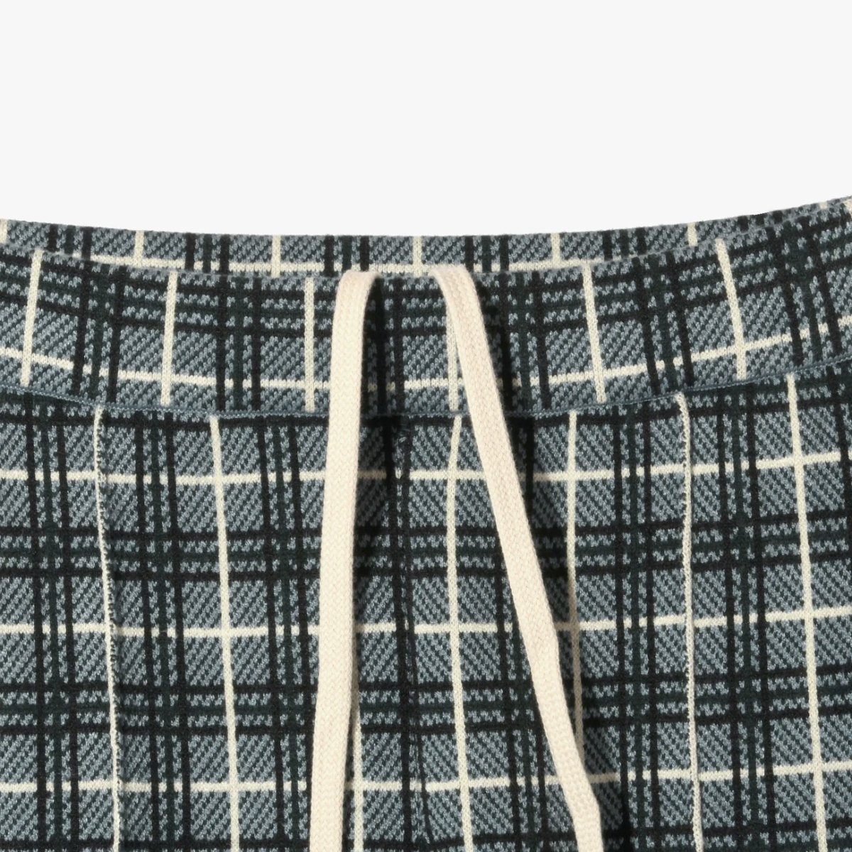 RHODOLIRION / DRAWSTRING FLARE SLACKS - DOUBLE JERSEY PLAID