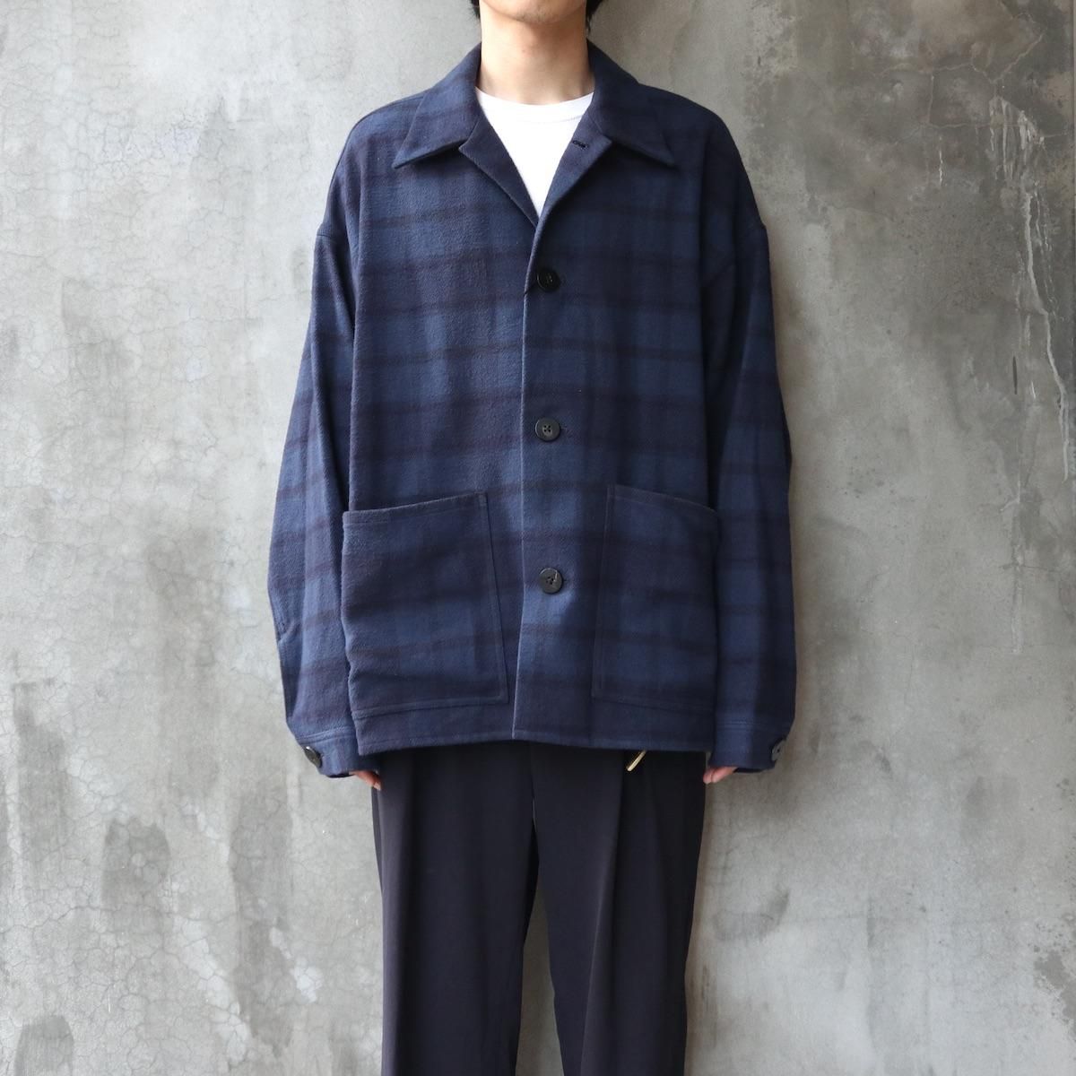 定価46200円URU COTTON NEL CHECK COVERALL JACKET ウル - ピーコート