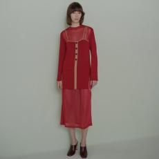 <img class='new_mark_img1' src='https://img.shop-pro.jp/img/new/icons20.gif' style='border:none;display:inline;margin:0px;padding:0px;width:auto;' />TAN / LULEX SHEER KNITTED DRESS
