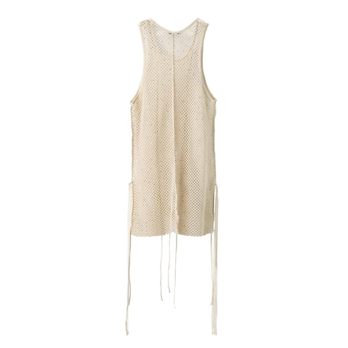 Sequin mesh tank top ミドリカワ　メッシュ　ベスト Midorikawa / Sequin mesh tank top-Midorikawaの通販EQUAL