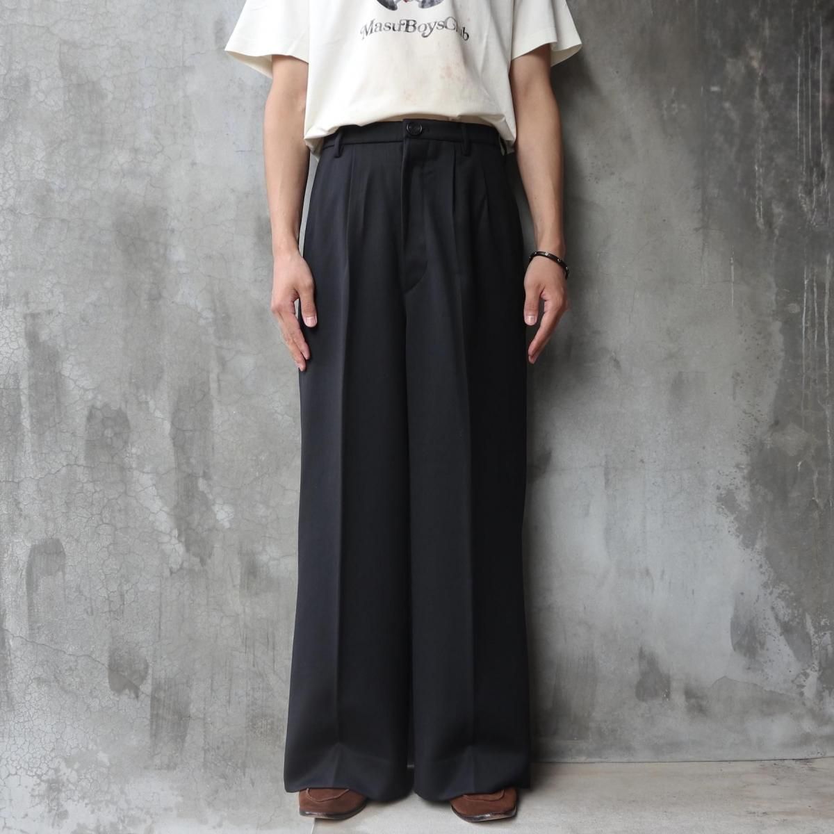 MASU WIDE TROUSERS／ワイドスラックス　BLACK 24aw MASU(エムエーエスユー)のWIDE TROUSERSの通販｜PALETTE art