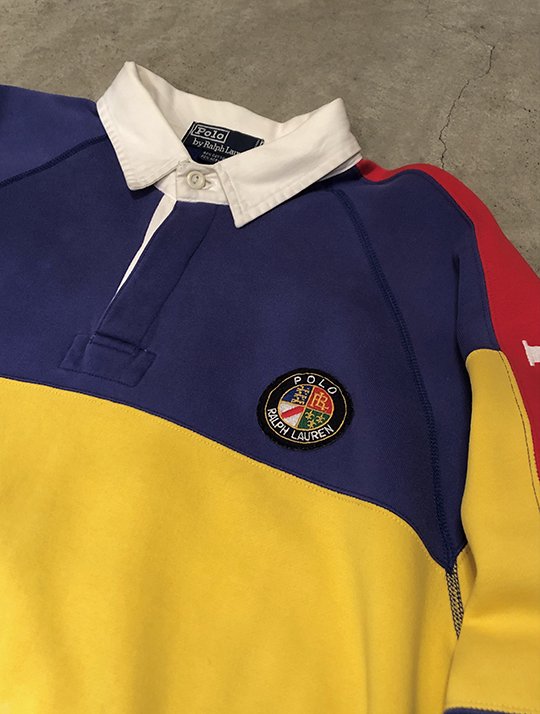 90's Polo by Ralph Lauren “POLO USA” cookie patch rugby shirt 