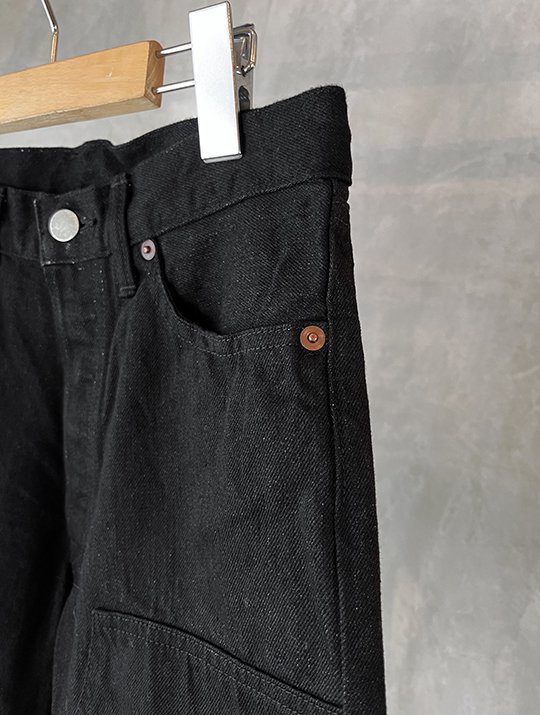 40%off 】UNUSED - Double knee denim pants BLACK ＊残り１点