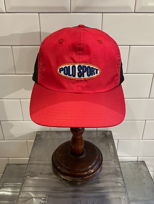 NYLON100%90's POLO SPORT nylon strapback cap - 帽子
