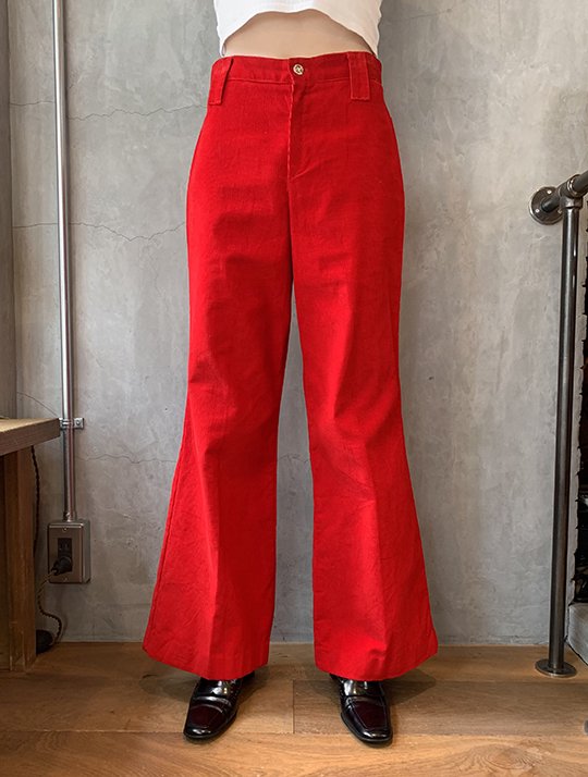 70's Red corduroy flare pants - birthdeath online store