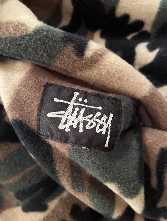 90's Stussy camouflage nylon & fleece reversible zip front