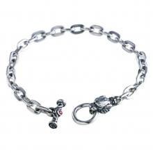 TRAVISWALKER<br/>SABOR TOOTH CHARM OVAL LINK BRACELET(CZ T-BAR)