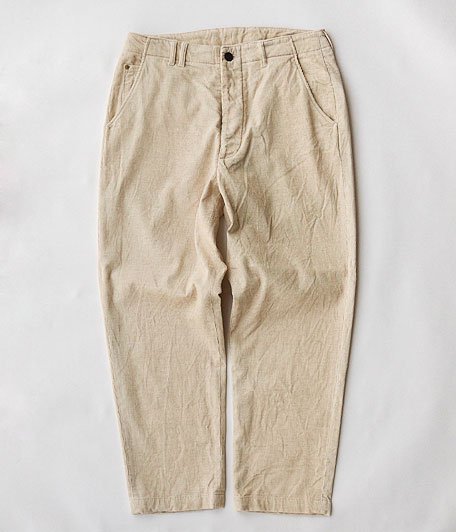  ANACHRONORM Cotton Linen Summer Corduroy Tapered Slim Trousers [IVORY]