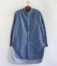  ANACHRONORM Pima Denim Band Collar Pyjamas Shirts [Dk.INDIGO]