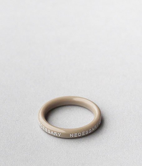  NECESSARY or UNNECESSARY BUTTON RING 2 INK [BEIGE]