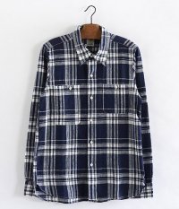  THE SUPERIOR LABOR Glasses Pocket Shirt [navy check]