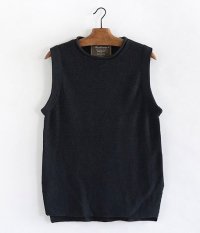  ANACHRONORM Silk Cotton Rib Sweater Vest [BLACK NAVY]