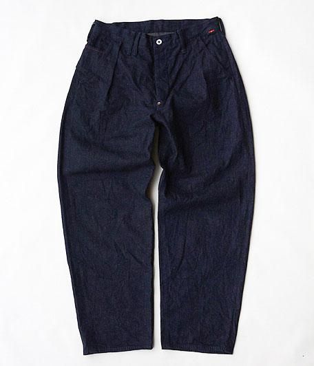 ANACHRONORM Nep Denim Wide Tuck Trousers [INDIGO] - Fresh