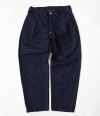  ANACHRONORM Nep Denim Wide Tuck Trousers [INDIGO]