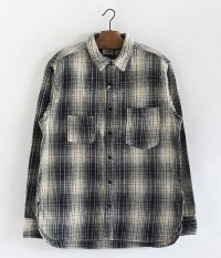  ANACHRONORM Ombre Plaid Work Shirt [IVORYNAVY]