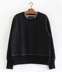  ANACHRONORM Quilted L/S Crew Neck [BLACK]