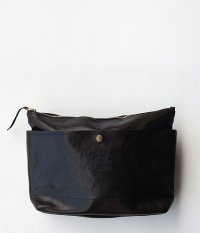  THE SUPERIOR LABOR Leather Clutch Bag L [black]