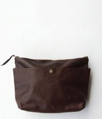  THE SUPERIOR LABOR Leather Clutch Bag L [brown]
