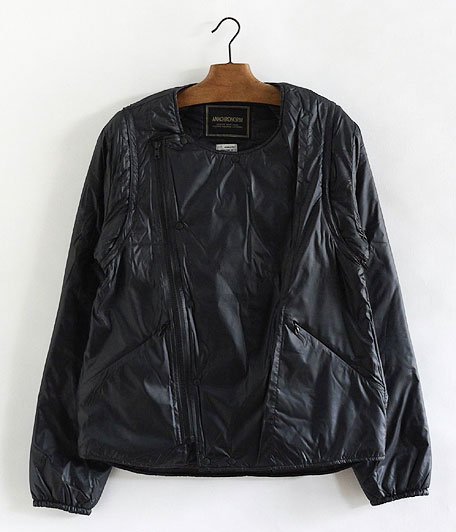  ANACHRONORM Quilted Ripstop Nylon Riders Jacket [BLACK]