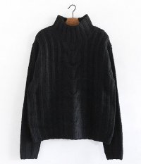  ANACHRONORM Rib Highneck Sweater [BLACK]