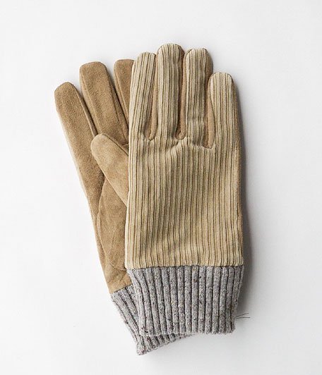  ANACHRONORM Corduroy Knit Rib Glove By ISLAND KNIT WORKS [BEIGE]