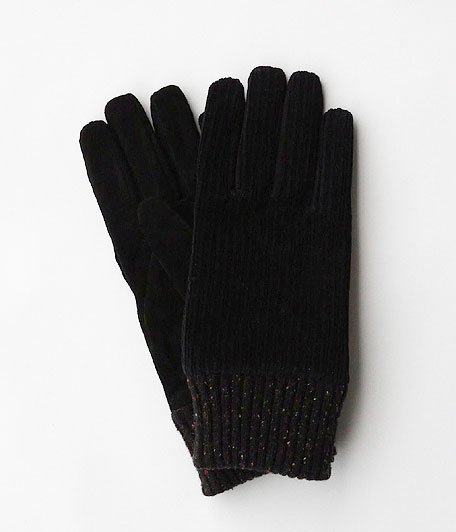  ANACHRONORM Corduroy Knit Rib Glove By ISLAND KNIT WORKS [BLACK]