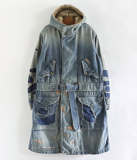 ANACHRONORM Damaged Denim Hooded Coat [INDIGO] - Fresh Service