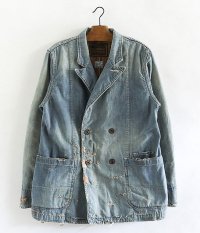  ANACHRONORM Damaged Denim Lapel Jacket [INDIGO]