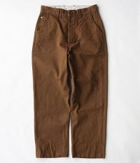  ANACHRONORM Cotton Herringbone Wide Trousers [HAVANA BROWN]