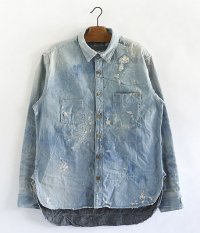  ANACHRONORM Damaged Denim Work Shirt [INDIGO]