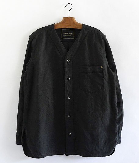  ANACHRONORM Linen Shirt-Cardigan [INK BLACK]