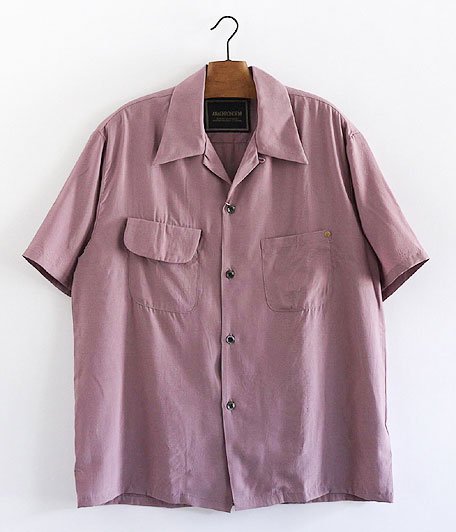  ANACHRONORM Rayon Silk Open Collar Shirt [PINK]