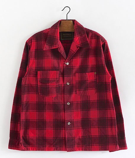  ANACHRONORM Printed Plaid Flannel Shirt [RED]
