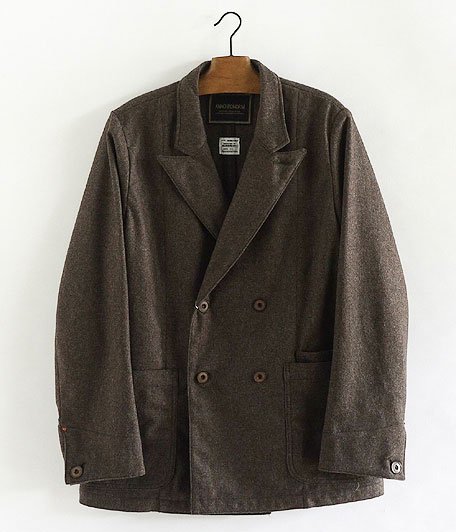  ANACHRONORM Wool Flannel Lapel Jacket [BROWN]
