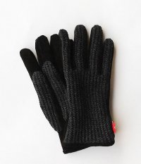  ANACHRONORM Suede Knit Mix Glove [CHARCOAL]
