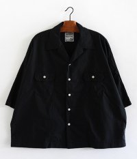  H.UNIT STORE LABEL Dolman Open Collar Short Sleeve Shirt [BLACK]