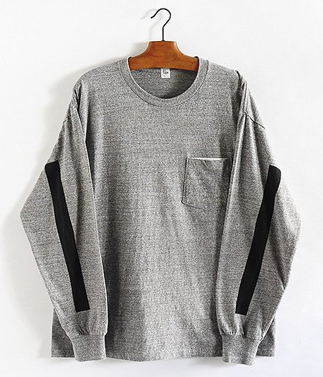 KAPTAIN SUNSHINE West Coast Long Sleeve Tee [FEATHER GRAY × BLACK 