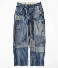  ANACHRONORM Hickory Strip Trousers [INDIGO / PATCHWORK REMAKE WASH]