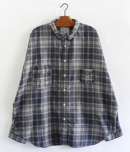  H.UNIT STORE LABEL Flannel Check Dolman Work Long Sleeves Shirt [NAVY]