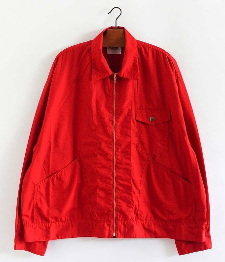  H.UNIT STORE LABEL T/C Poplin Zip Work Jacket [RED]