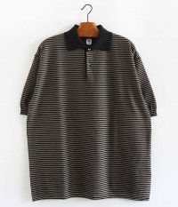  KAPTAIN SUNSHINE Polo Collar Knit Shirt [BLACK  SAFARI BORDER]