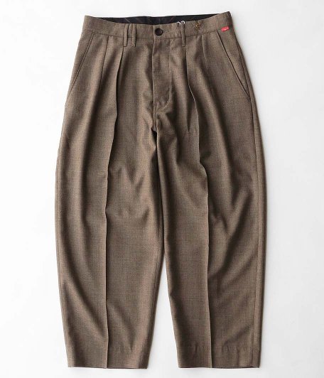 ANACHRONORM Wool Ankle Tuck Wide Trousers [BROWN] - KAPTAIN