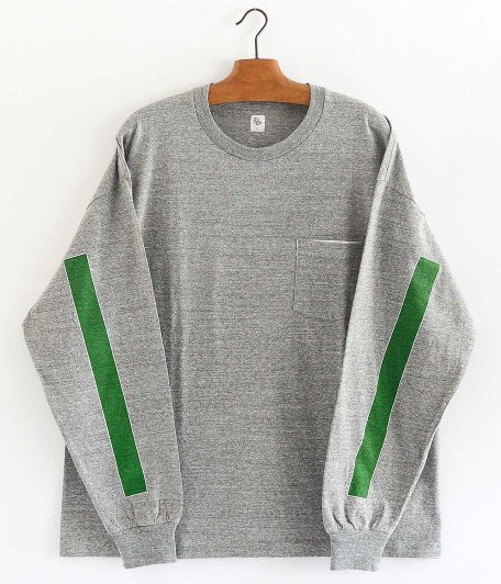  KAPTAIN SUNSHINE West Coast L/S Tee [FEATHER GRAY  GREEN / WHITE SQUARE LINE]