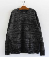  WELLDER Giza Cotton Crewneck Knit [MELANGE BLACK]