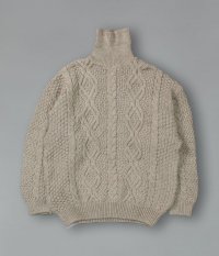  TENSON ケーブル タートルネックセーター
