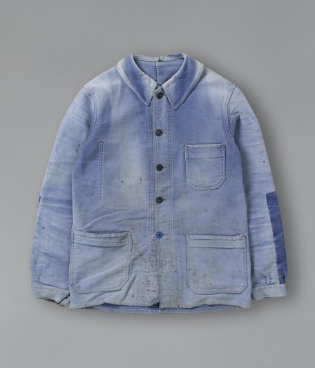 40's - 50's ブルーモールスキンフレンチワークジャケット - KAPTAIN